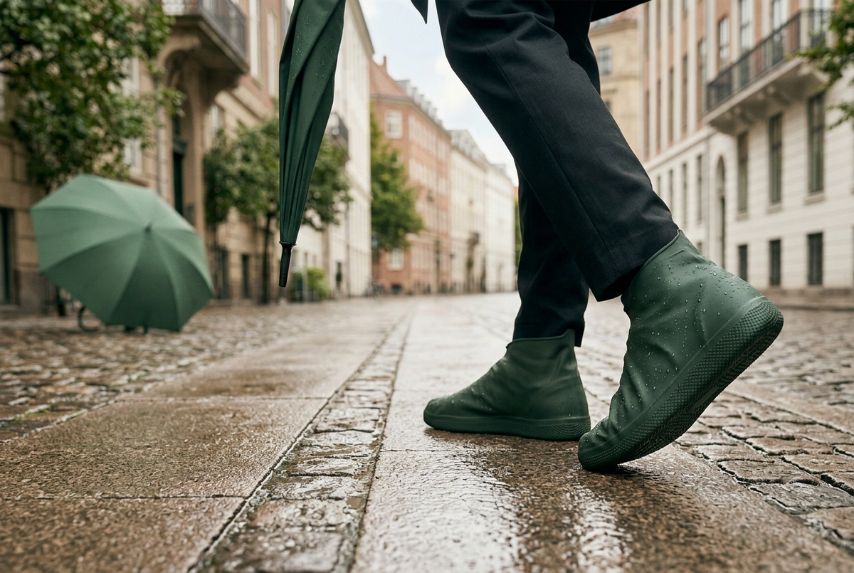 ONrasia lifestyle image focused on waterproof shoe covers